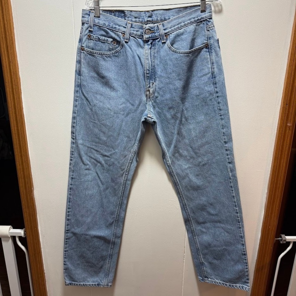 Levi 505 Jeans Mens 36x30 Regular Fit Straight Leg Light Wash Denim Y2K